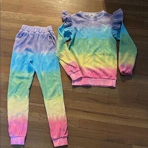 Lola + The Boys Rainbow Ombre Girls Matching Set Size 10